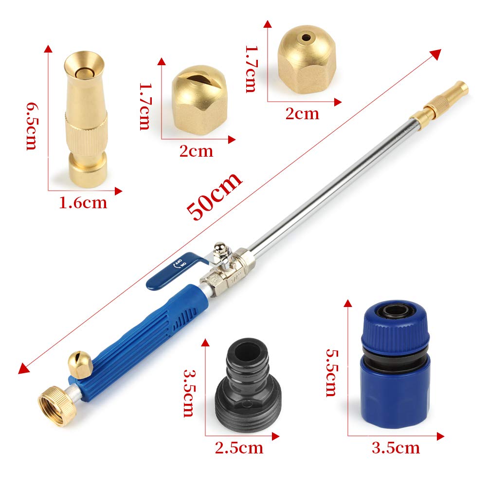 Hydro Jet High Pressure Power Washer Nozzle - Adjustable & Fan Spray Modes for Car, Window & Garden Cleaning | Heavy Duty Water Spray Gun with Garden Hose Adapter | Perfect for Driveway, Patio & Outdoor Cleaning