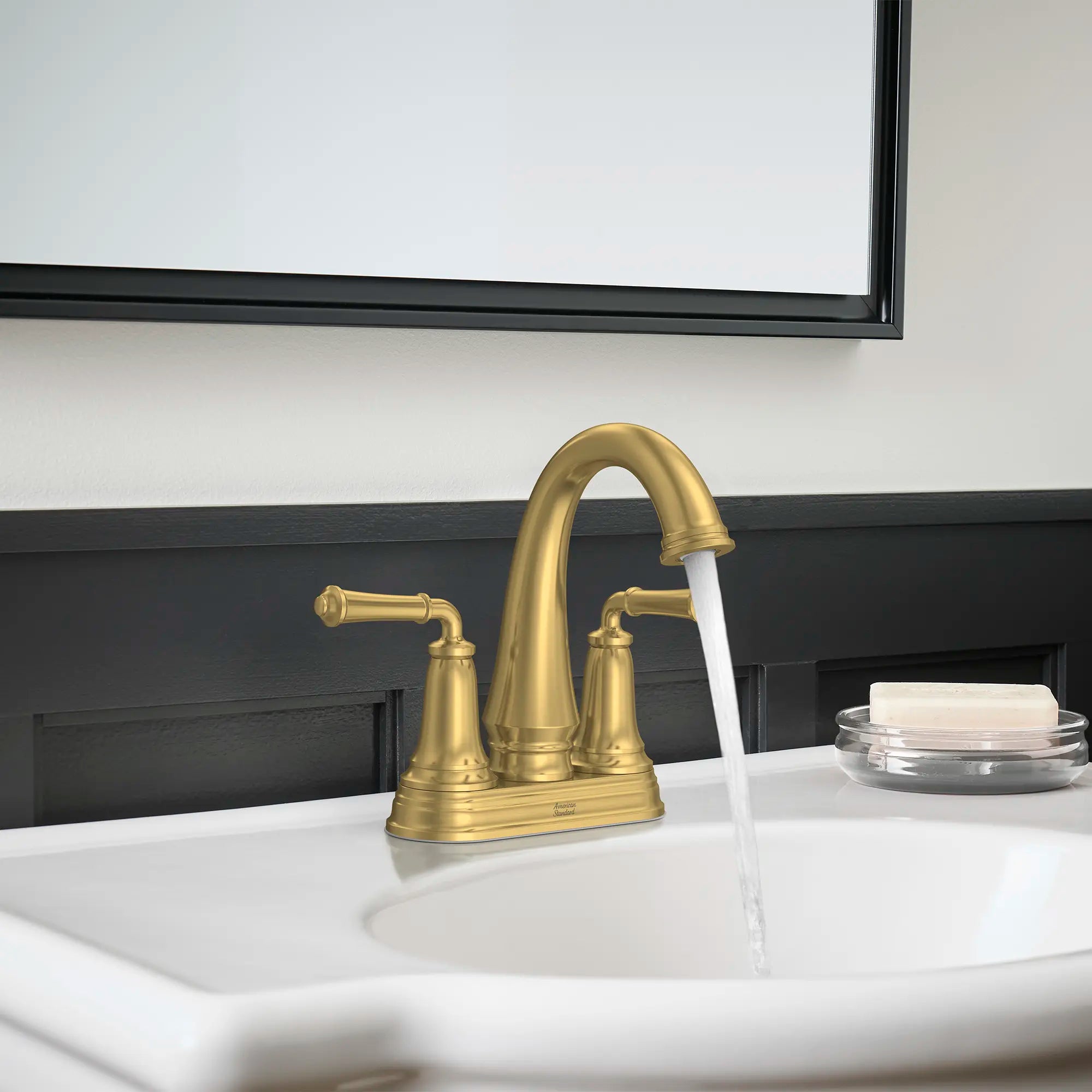 Delancey® 4 Inch Centerset 2 Handle Bathroom Faucet - 1.2 GPM/4.5 LPM Water-Saving Design with Lever Handles - Perfect for Small Bathrooms, Powder Rooms & Guest Baths