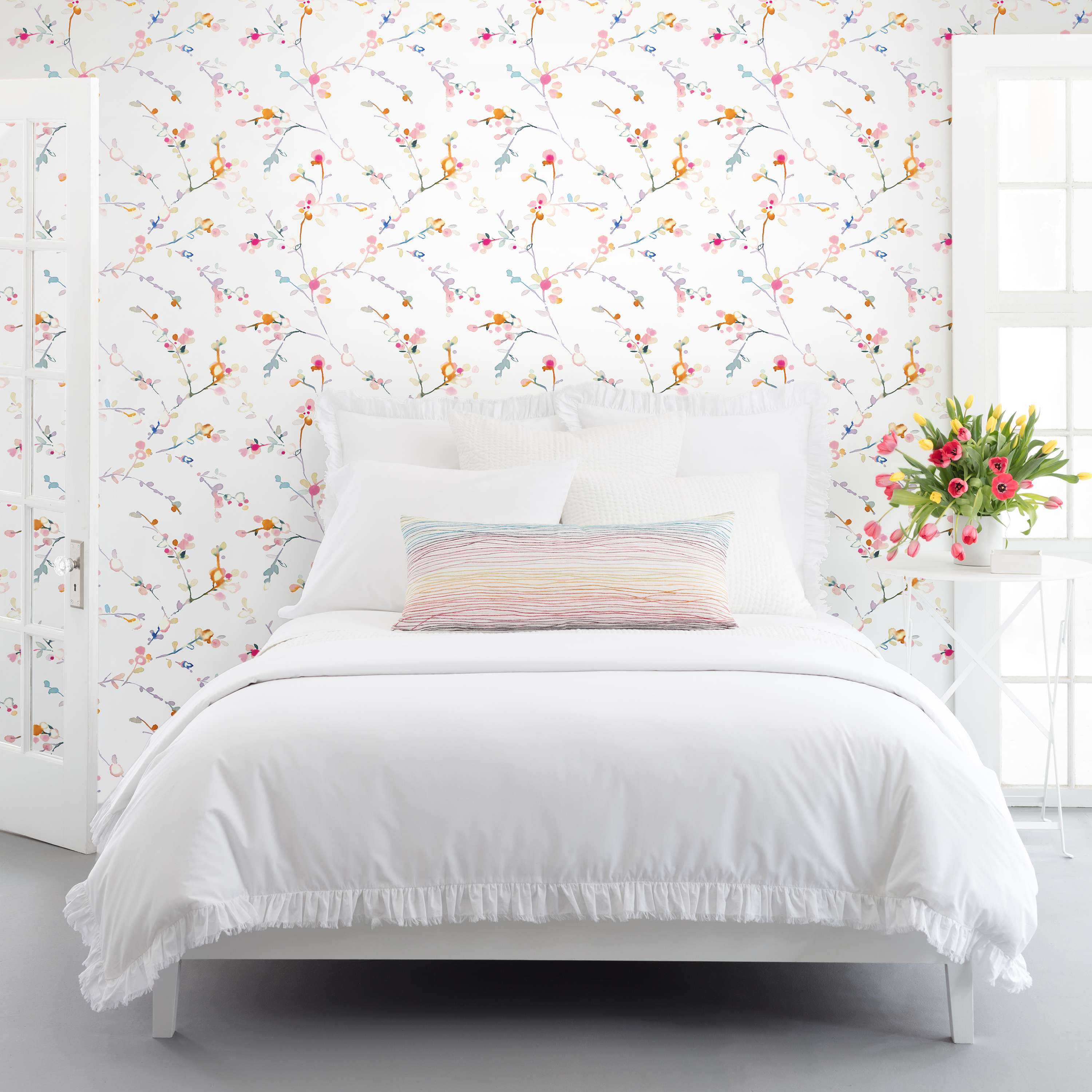 Blossom Multi Floral Wallpaper - Peel and Stick Removable Wallpaper for Bedroom, Living Room, Nursery Decor | Self-Adhesive Home Decor for Renters & DIY Projects
