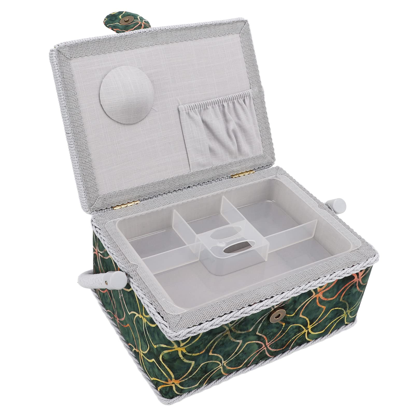 Large Capacity Multifunctional Sewing Storage Box - Stylish Green Sewing Basket Organizer for Needles, Threads & Craft Supplies | Perfect for Home Sewing, Quilting & DIY Projects