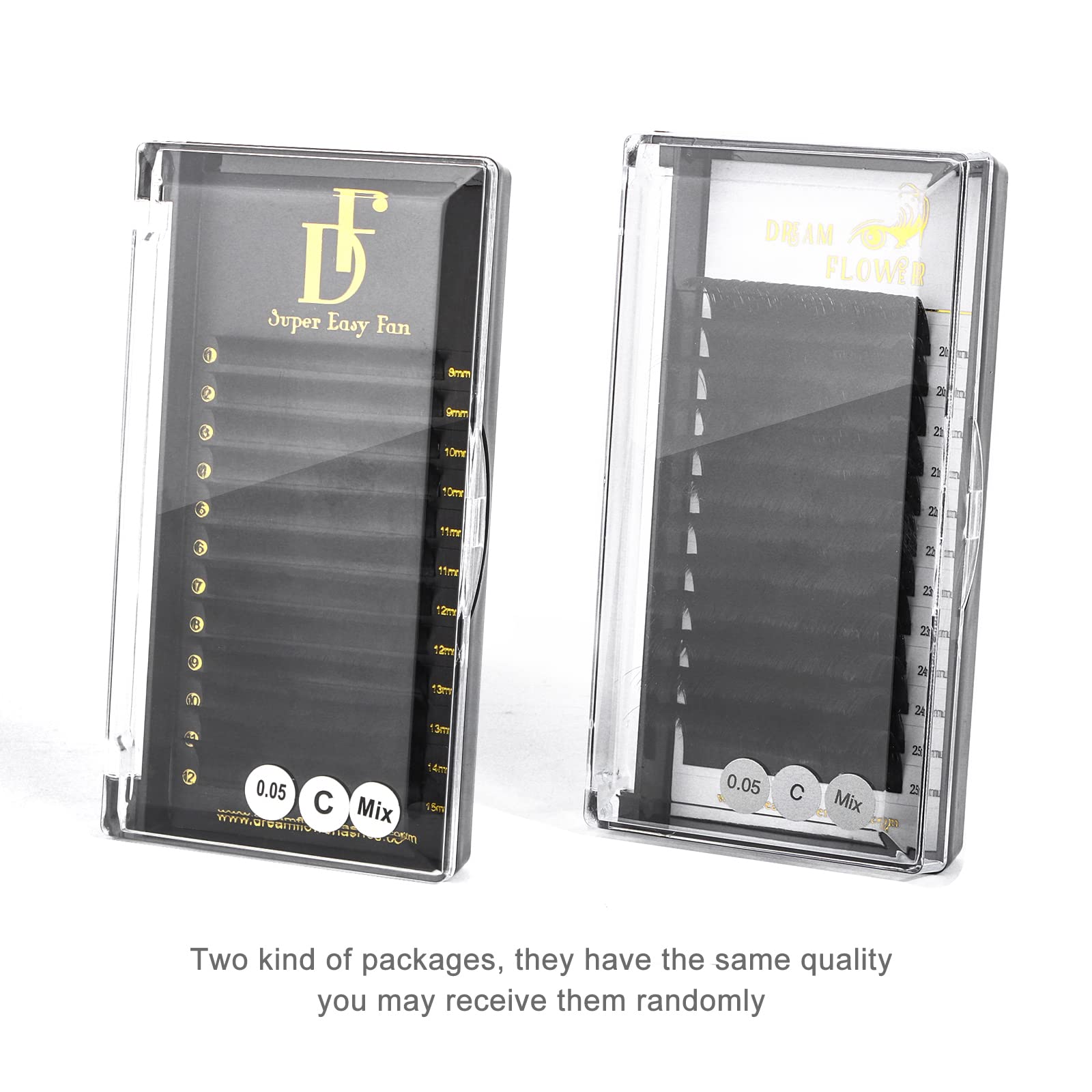 Professional 0.07mm C Curl 24mm Volume Eyelash Extensions - Easy Fan, Rapid Blooming & Self-Fanning DF Lashes for Stunning Eye Makeup | Perfect for Salon, Bridal & Special Occasions