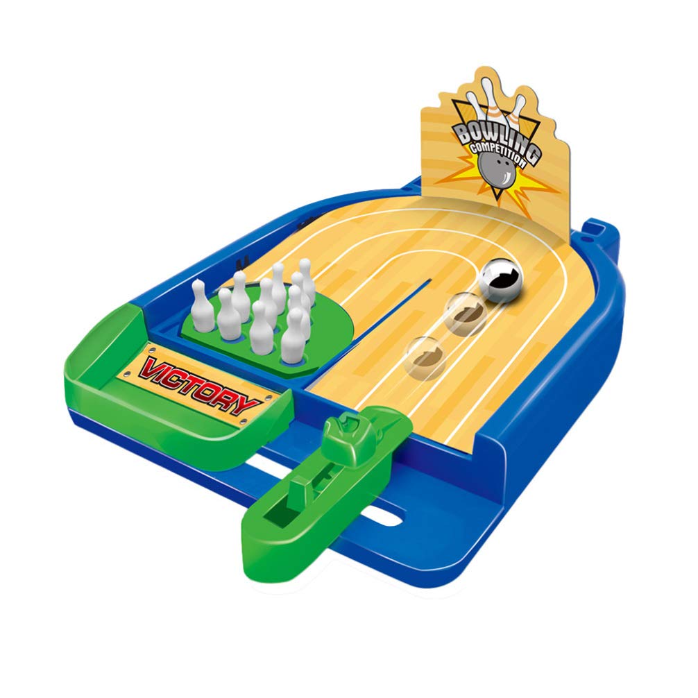 NUOBESTY Mini Finger Football Game - Tabletop Arcade Toy for Kids & Adults, Fun Interactive Desktop Game for Home & Office (Blue Bowling Style) - Perfect for Parties, Gifts & Stress Relief