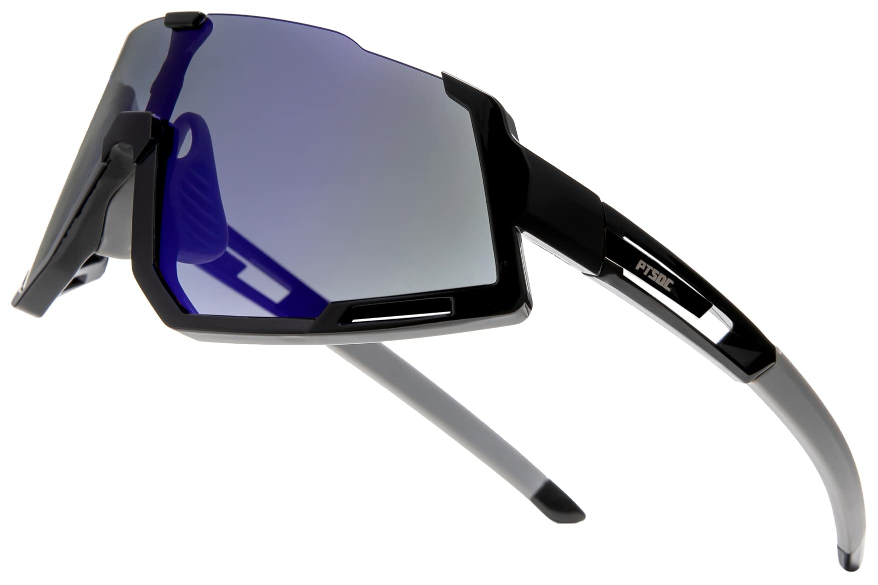 PTSOC Polarized Sunglasses for Men & Women - Lightweight TR90 Frame with 3-5 Interchangeable Lenses - UV Protection for Cycling, Running, Golf, Hiking & Outdoor Sports - Perfect for Driving, Beach & Active Lifestyle