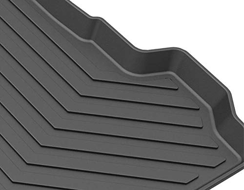 Premium Black Rubber Car Floor Mats - Heavy Duty Trunk Liner & Cargo Tray Protector for Kia Cerato Sedan 2014-2017 Models | All-Weather Protection & Easy Cleaning for Daily Commute & Road Trips
