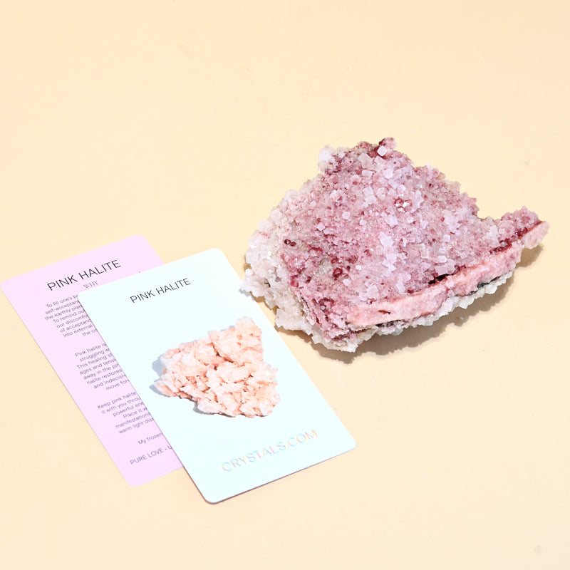 Natural Pink Halite Crystal - 5 Inch Raw Salt Rock Specimen for Home Decor, Meditation & Healing | Spiritual Gift & Collection Display
