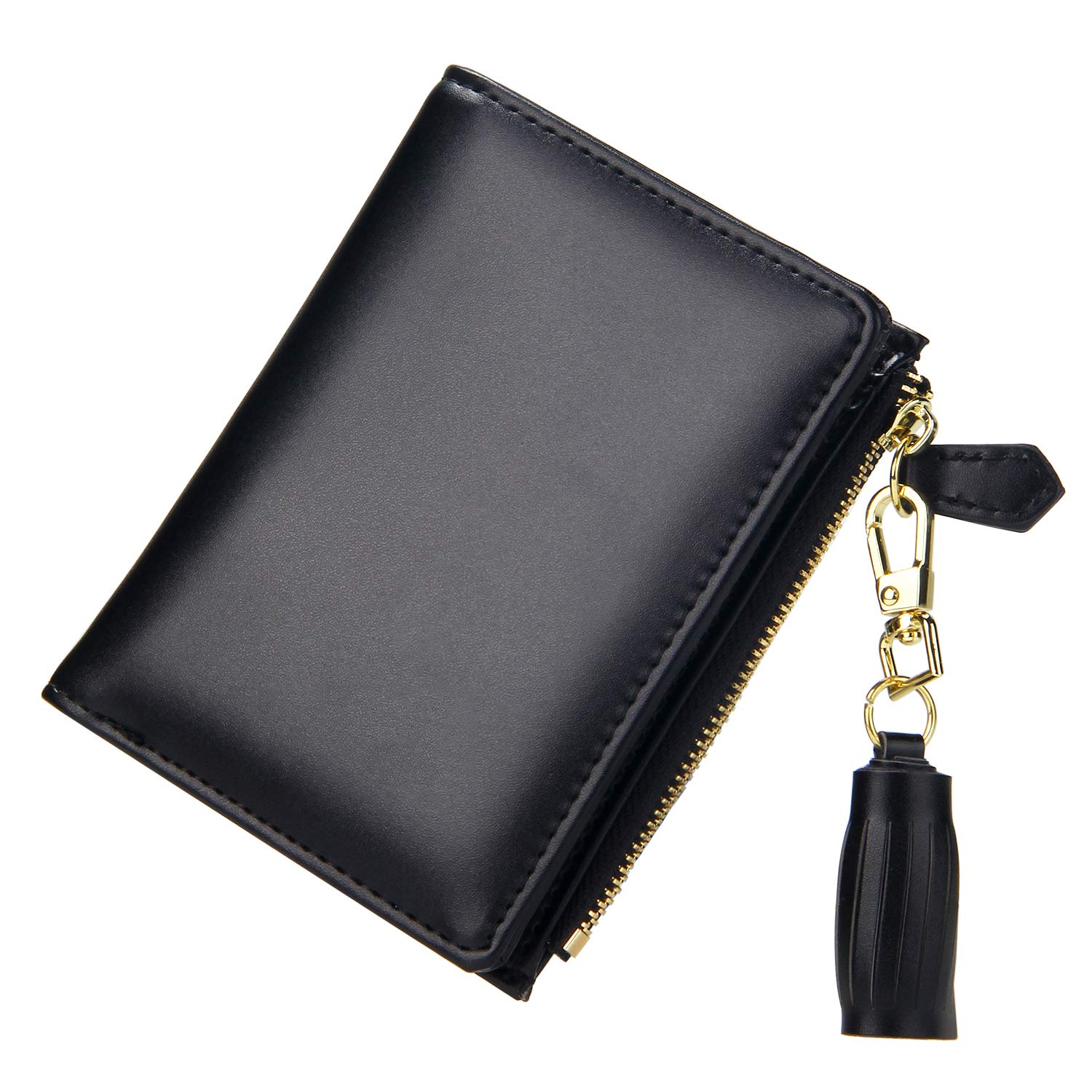 GEEAD Slim Bifold Wallet for Women with Zipper & ID Card Holder - Compact Coin Purse for Everyday Use, Travel, and Business