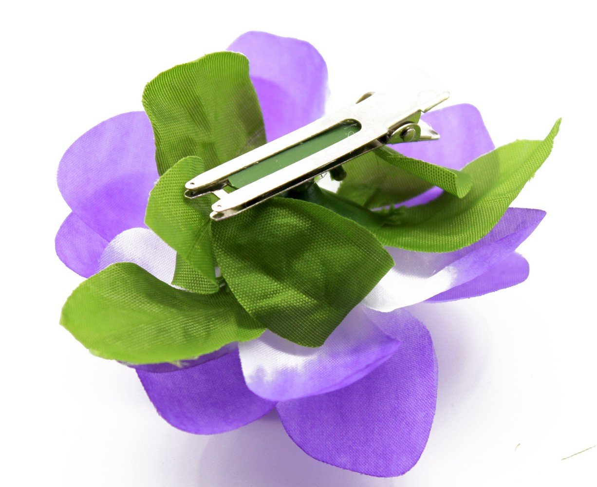 Hawaii Luau Party Artificial Fabric Gardenia Hair Clips for Women - Tropical Flower Hair Accessories for Summer Beach, Wedding, and Hawaiian Theme Parties