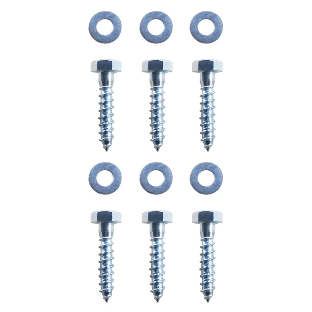 vidaXL L-Shaped Ground Anchors Set - Heavy Duty Galvanized Steel Anchors for Play Towers, Swing Sets & Outdoor Structures - Includes Rust-Resistant Screws & Washers - Perfect for Backyard Playgrounds, Trampolines & Sheds
