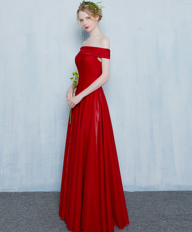 Elegant Burgundy Off Shoulder Long Prom Gown - Formal Evening Dress for Women | Perfect for Homecoming, Ball, Wedding & Special Occasions