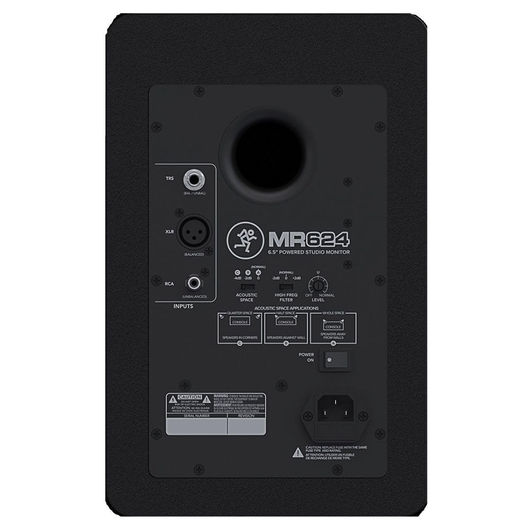 Mackie MR624 6.5 Inch Powered Studio Monitor Speaker - Professional Audio for Music Production, Home Recording & DJ Setup