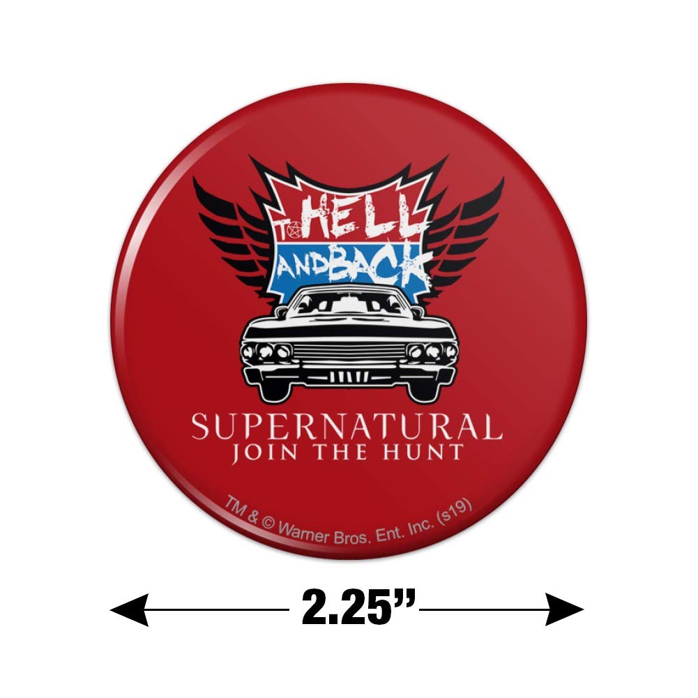 Supernatural To Hell and Back Refrigerator Magnet - Funny Kitchen Decor for Fans - Perfect for Fridge, Lockers, and Office Spaces