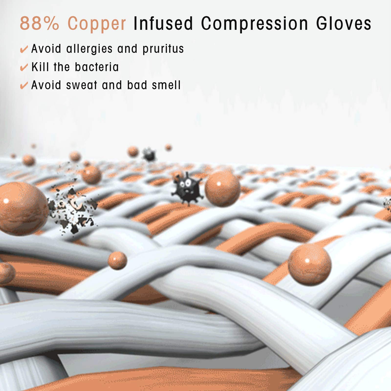 **Copper Compression Gloves for Arthritis Pain Relief – Breathable & Moisture-Wicking Full Finger Gloves for Women & Men – Ideal for Typing, Gardening & Joint Support**