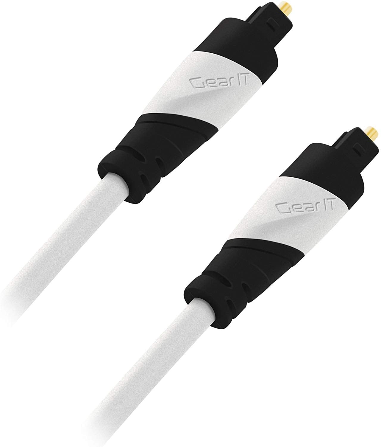 GearIT Pro Series TOSLINK Digital Optical Audio Cable 50ft - High-Speed Fiber Optic Cable for Crystal Clear Audio - Compatible with HDTV, Sound Bar, Home Theater, PS5, Xbox & Stereo Receiver - Perfect for Gaming, Movie Nights & Home Entertainment (White)
