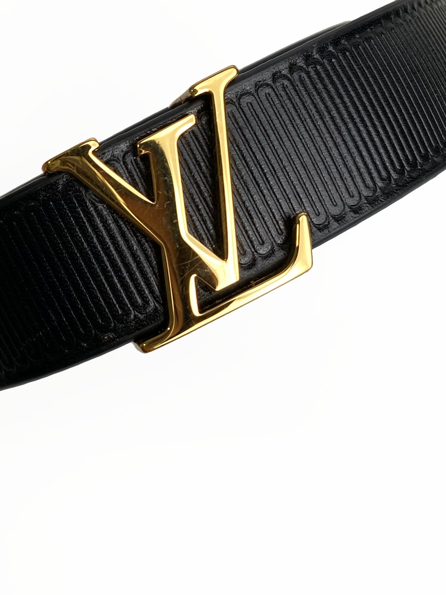 Authentic Louis Vuitton Black Initiales Reversible Belt 20mm - Size 75 | Luxury Designer Accessory for Men & Women | Perfect for Office, Date Night & Formal Occasions