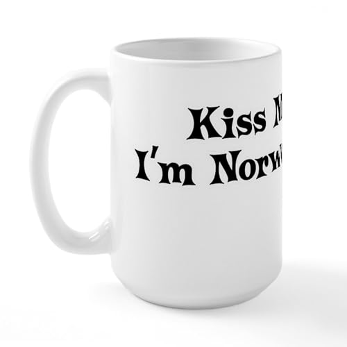White - Kiss Me, I'm Norwegian Large Mug