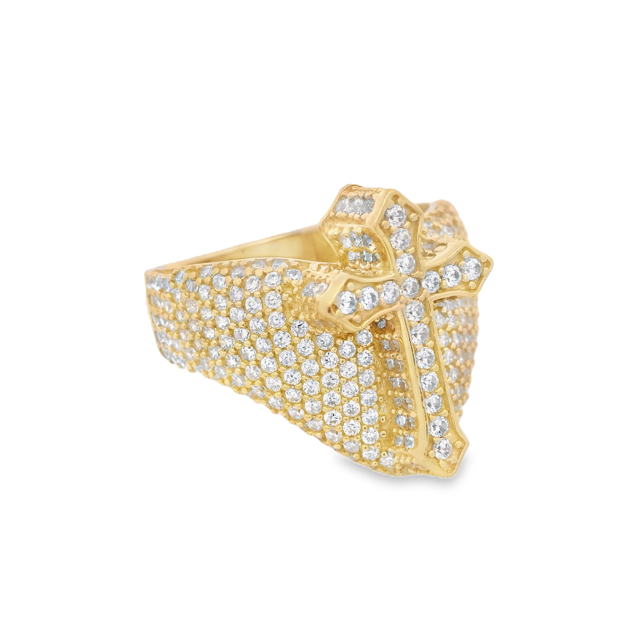 14K Gold Cross CZ Ring for Women - Elegant Religious Jewelry Gift for Christmas, Baptism & Everyday Wear | JTJ™