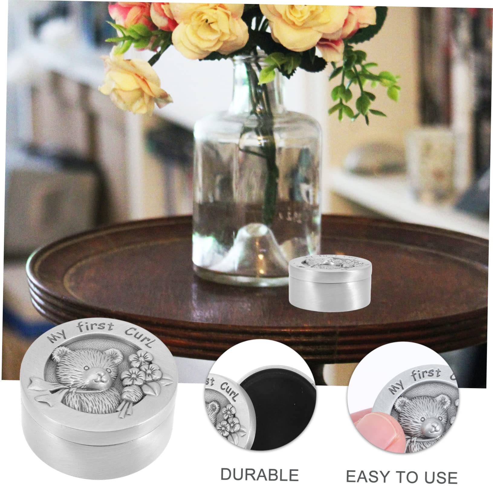 BIUDECO Baby Keepsake Box - Stainless Steel First Tooth & Hair Memory Box for Newborns, Perfect for 1st Birthday Gifts & Milestone Keepsakes