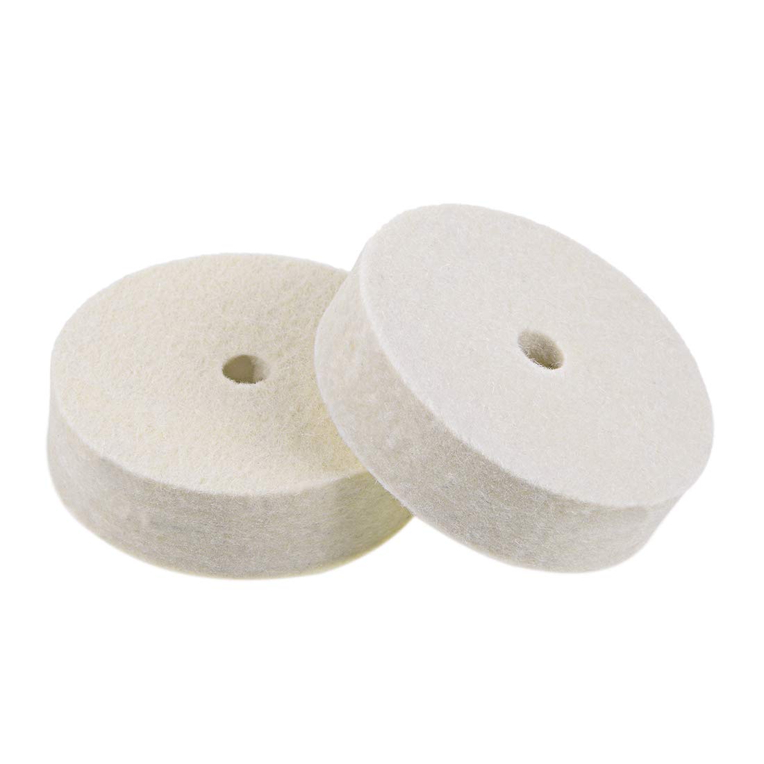 uxcell 3-Inch Compressed Wool Polishing Wheel Round Buffing Pads - 2 Pack for Bench Grinder - Perfect for Metal Polishing, Jewelry Making & Automotive Detailing