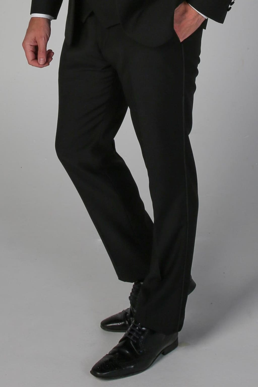 Ford Men's Black Tuxedo Pants - Formal Dress Pants for Weddings, Prom & Special Occasions