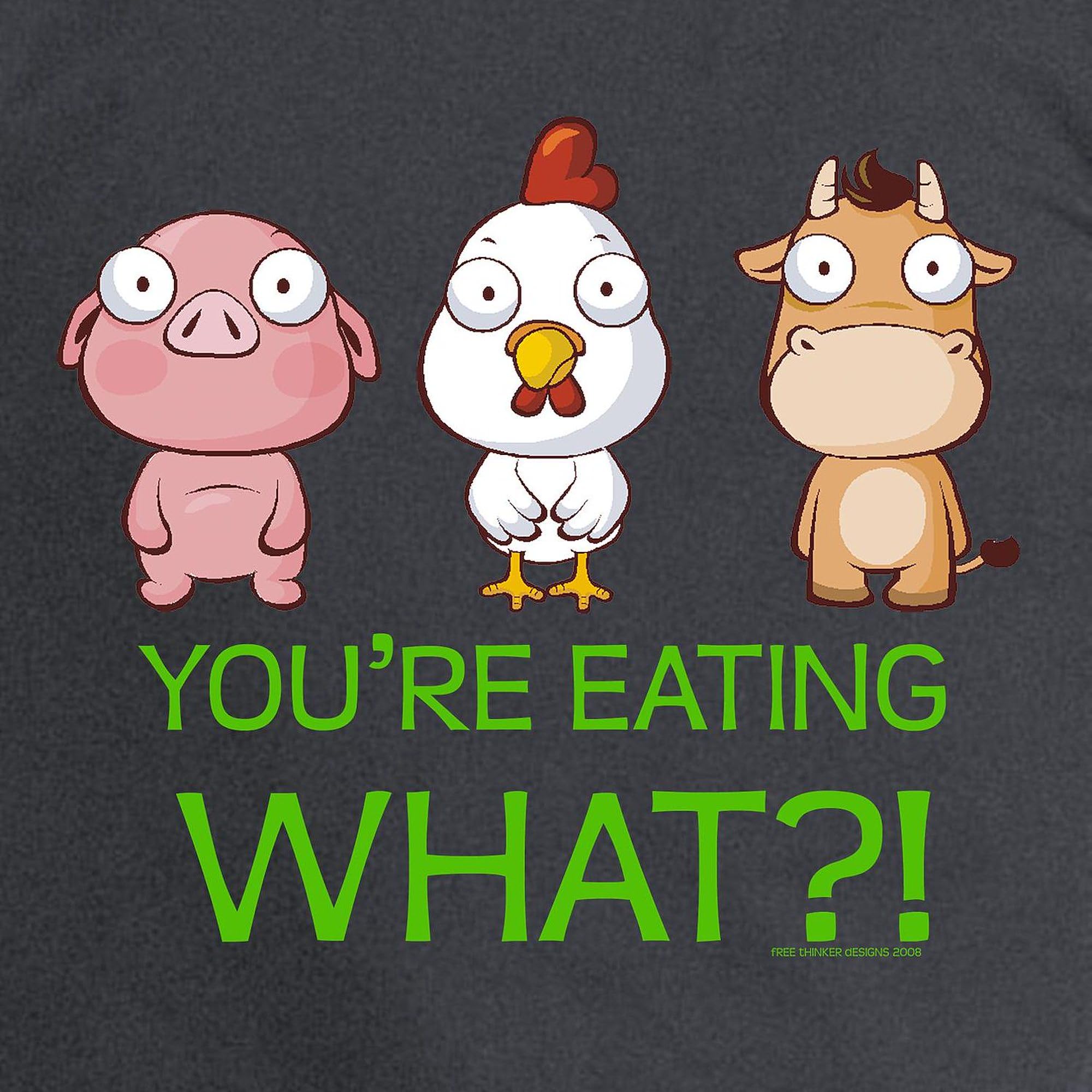 You're Eating What! Men's Dark Long Sleeve Crewneck T-Shirt - Comfortable Cotton Tee for Casual Wear, Funny Graphic Shirt for Parties & Gifts
