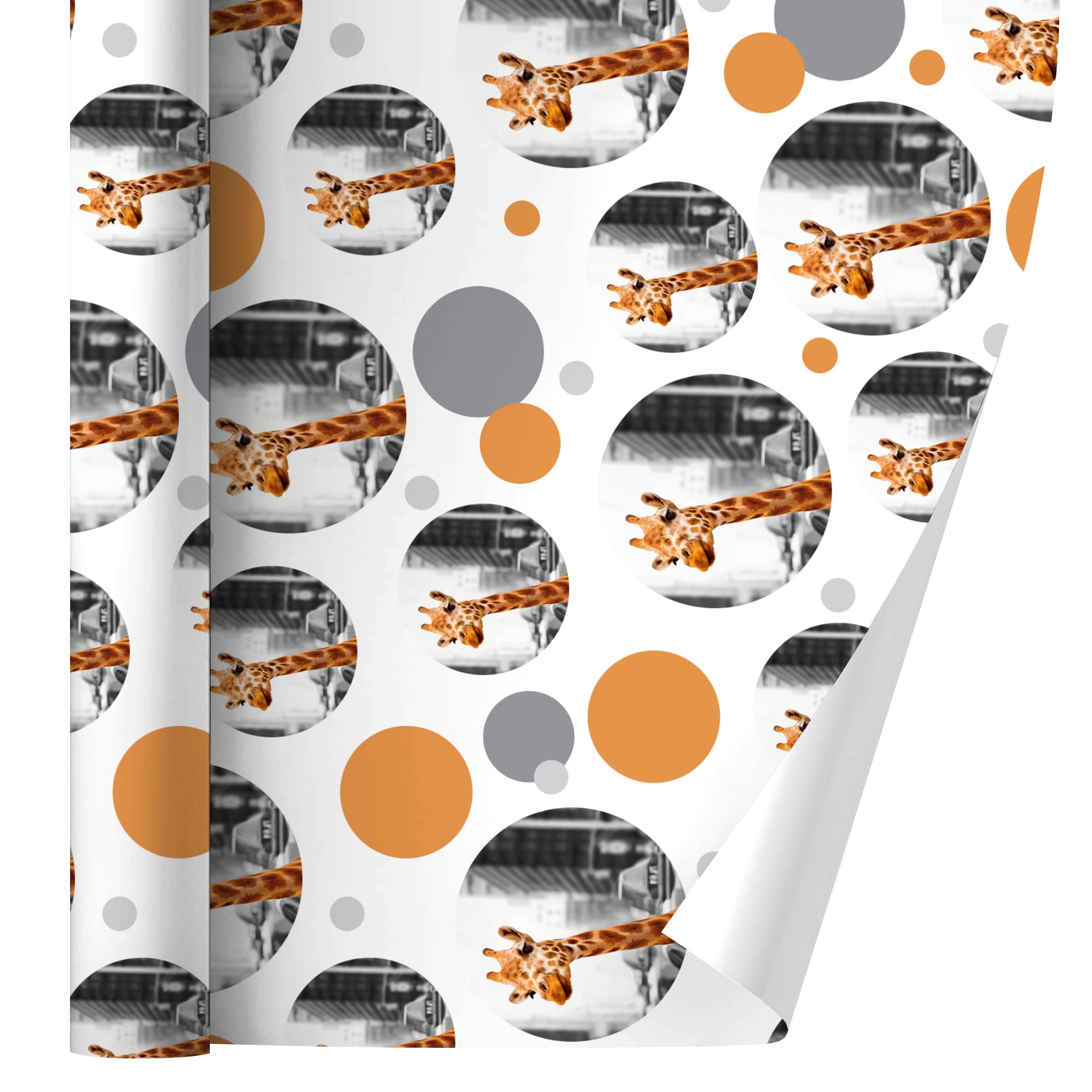 GRAPHICS & MORE Giraffe in Taxi Gift Wrap Paper Roll - Premium Wrapping Paper for Birthday, Baby Shower & Holiday Gifts - 24in x 10ft