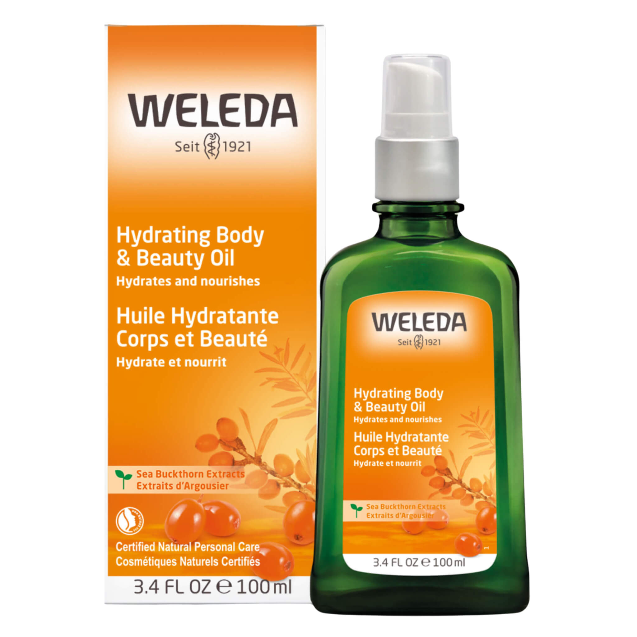 Hydrating Body & Beauty Oil with Sea Buckthorn - Moisturizing Skin Care for Dry Skin, Anti-Aging & Glowing Complexion - Perfect for Daily Use, Massage & Spa Treatments