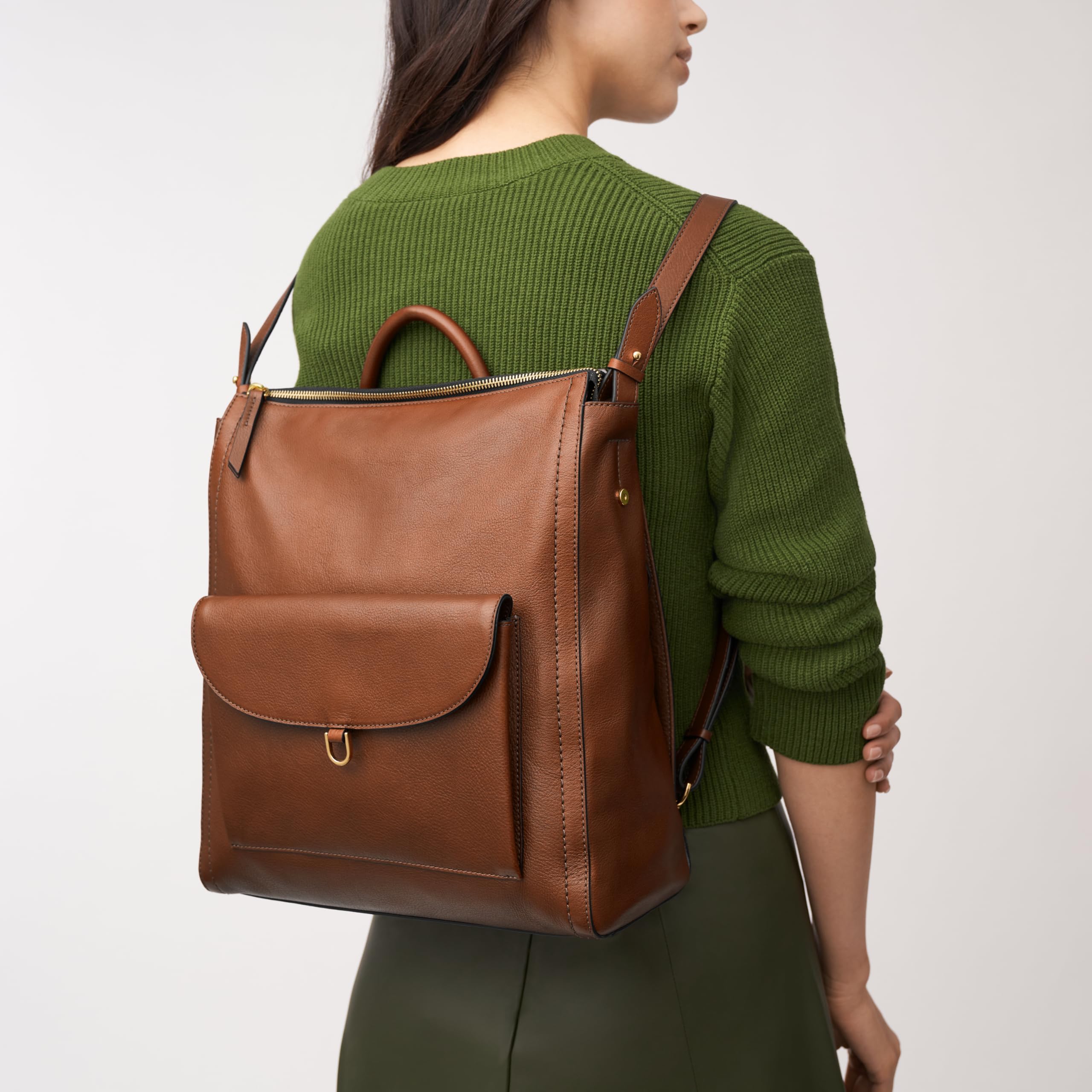 Fossil Women's Parker Genuine Leather Convertible Backpack Purse - Stylish Crossbody Handbag for Women | Perfect for Work, Travel & Everyday Use