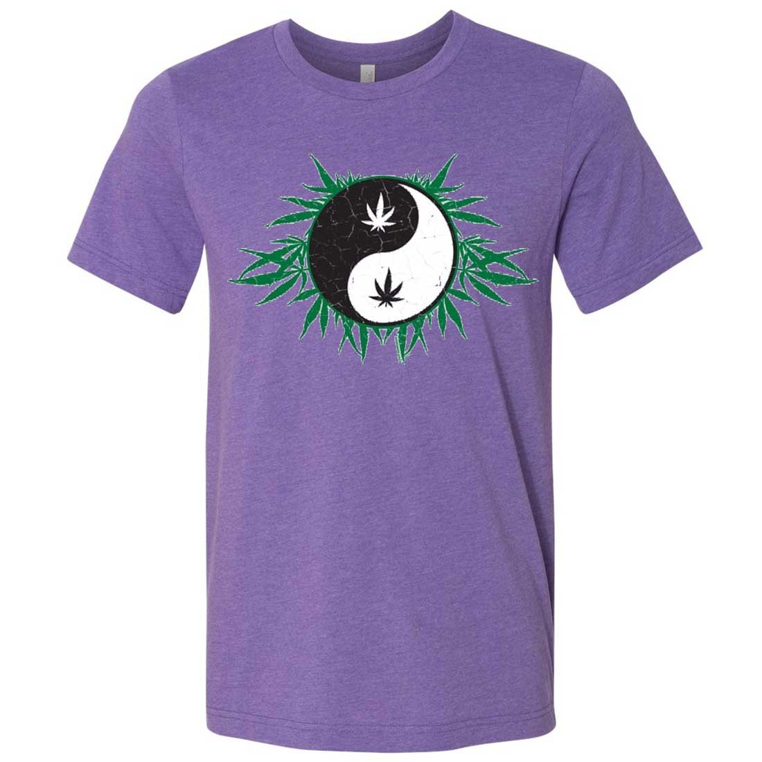 Pot Leaf Yin Yang Men's Fitted T-Shirt - Multiple Colors - Perfect for Casual Wear, Festivals & 420 Celebrations