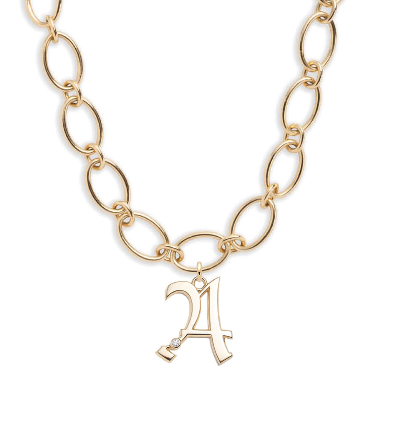 Personalized Oversized Initial Oval Link Chain Necklace for Women - Dainty Gold & Silver Layering Jewelry - Perfect for Gifts, Everyday Wear & Special Occasions