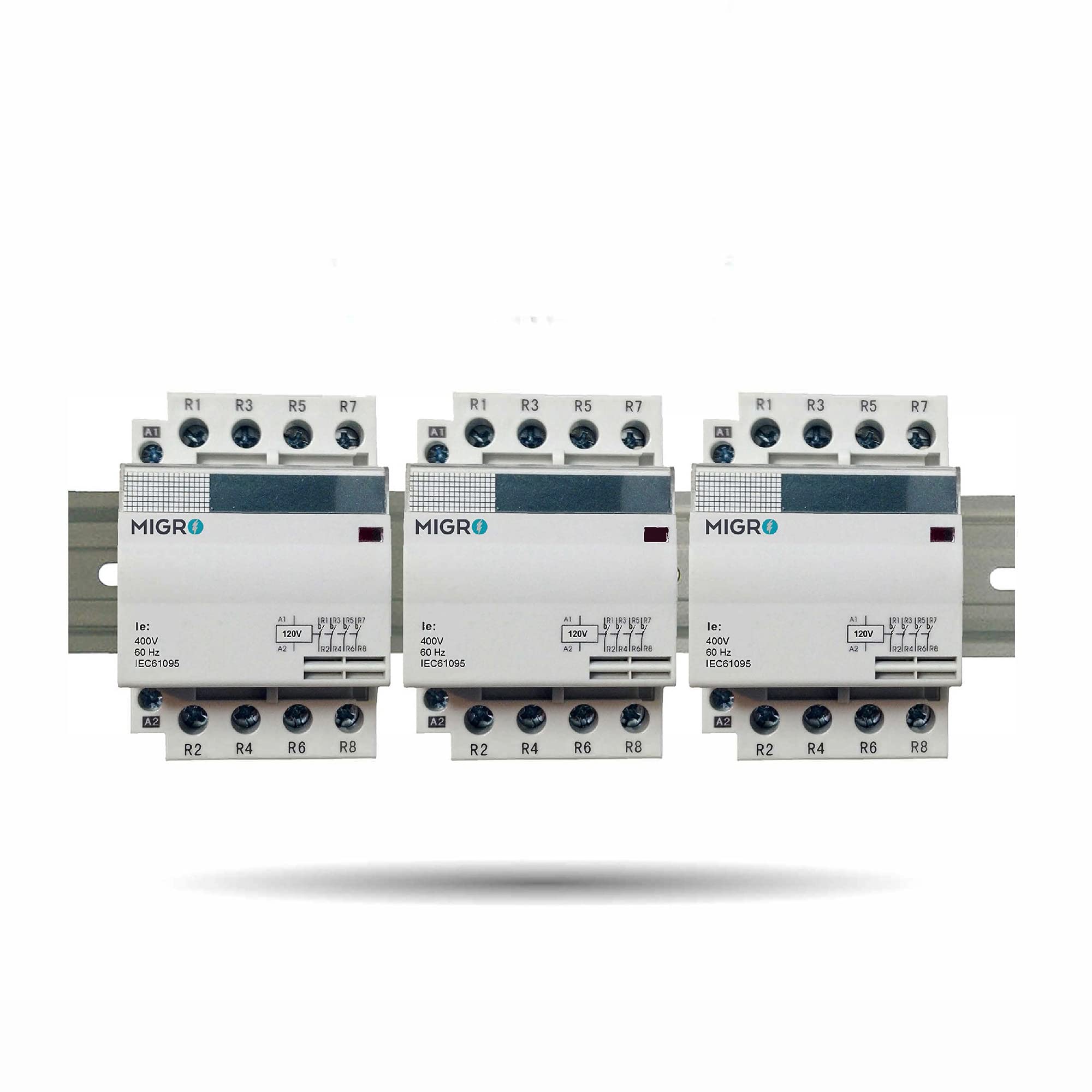 12 Pole Normally Open Lighting Contactor 120V Coil - 4 x 3 Set (30A, 40A, 50A, 60A) for Commercial & Industrial Electrical Control Panels, HVAC Systems, and Motor Starters