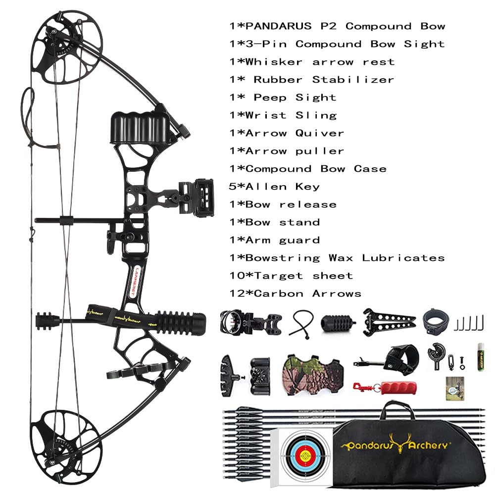 Lightweight Compound Bow Kit for Hunting & Target Practice | Adjustable 0-50 Lbs Draw Weight, 290 FPS Speed | USA-Made Limbs | Complete Archery Set for Adults & Youth | Perfect for Backyard Training, Hunting Trips & Outdoor Adventures (2025 Model)