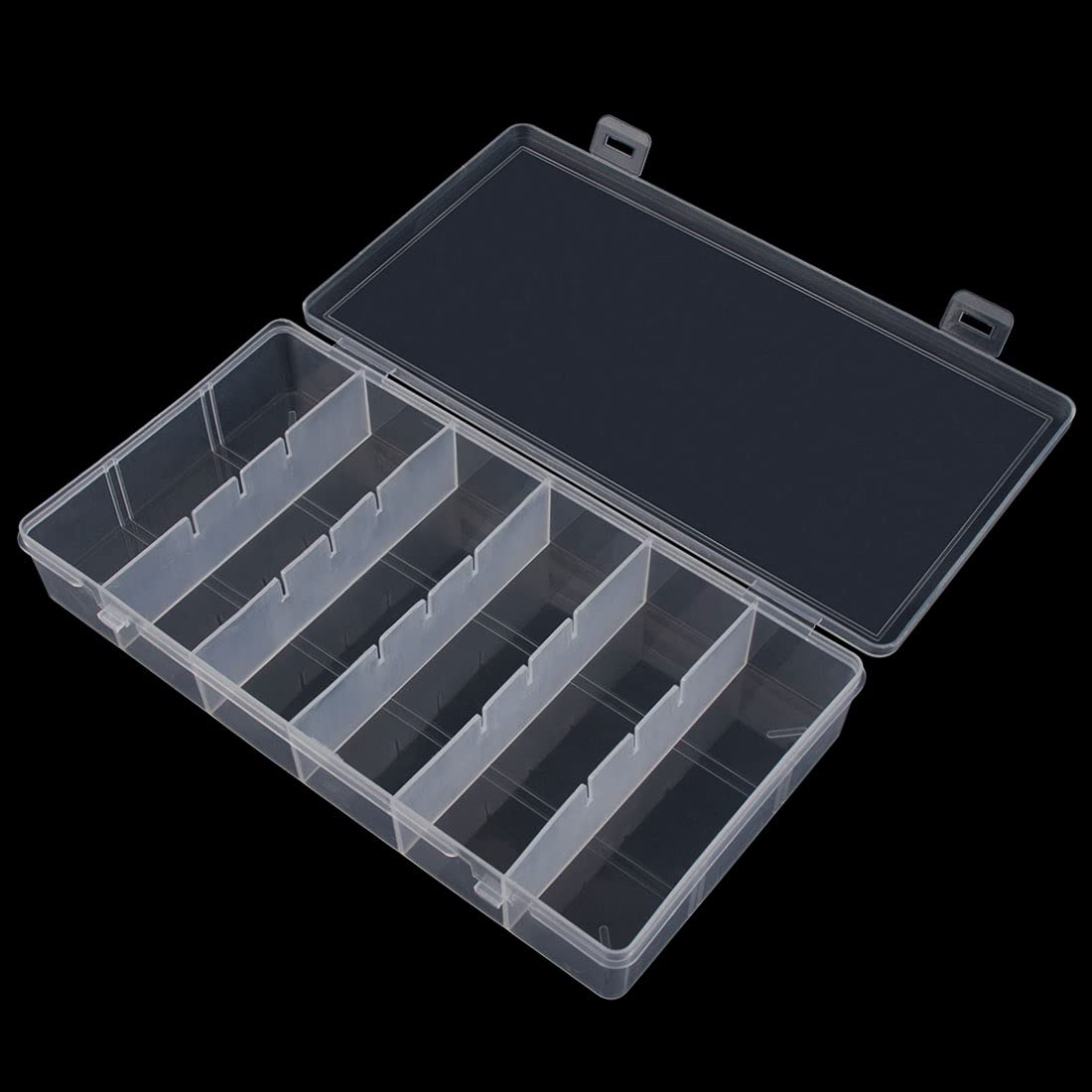 Clear Plastic Storage Box 2-Pack - Cosmetic & Makeup Organizer, Fishing Tackle Box, Jewelry & Hardware Accessories Container - Perfect for Home, Office & Travel Organization