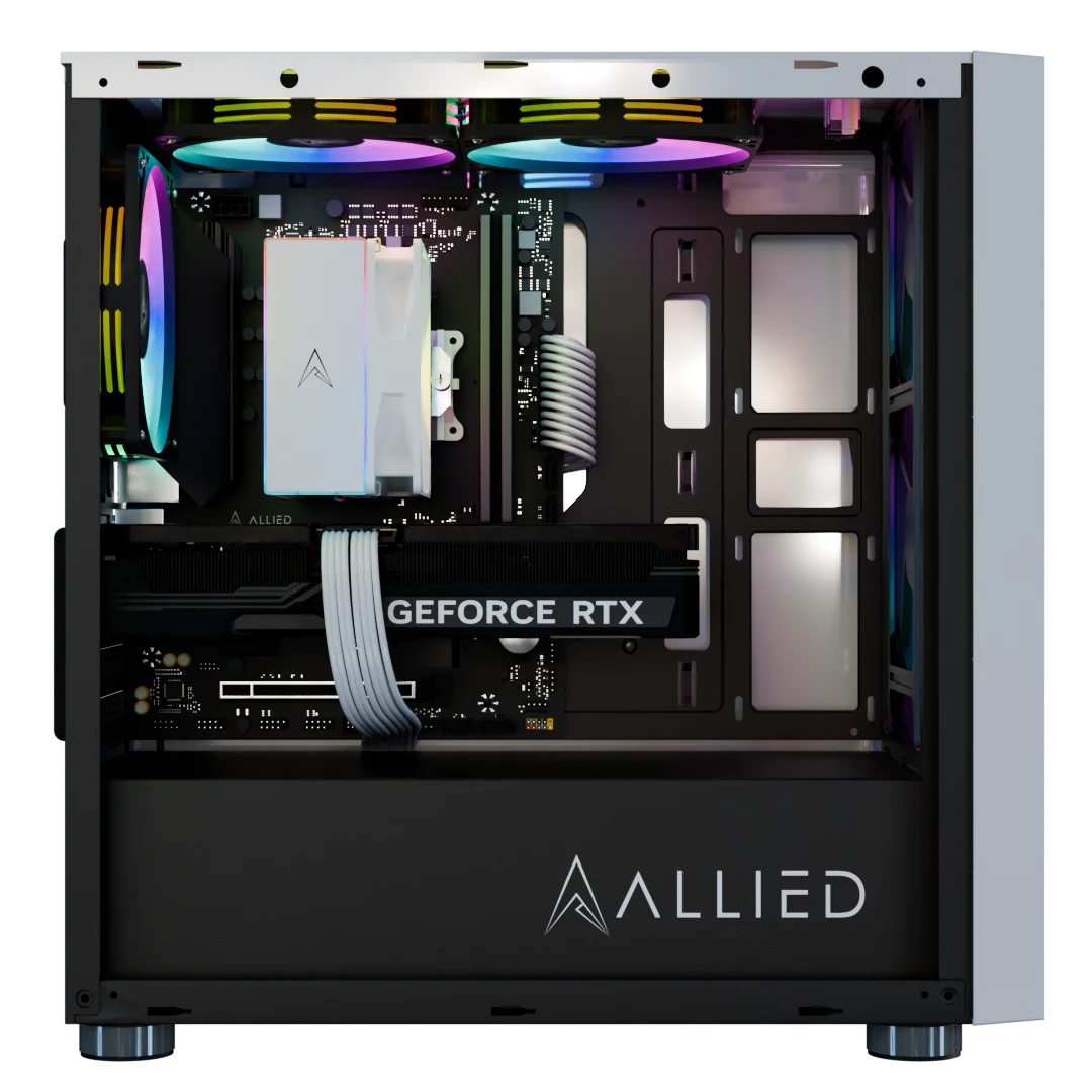 Allied Stinger RTX 4060 Ti Gaming PC - Intel Core i5 12400F Processor, 16GB RAM, 1TB SSD, White Desktop Computer for 4K Gaming & Streaming | Perfect for Esports, VR & Content Creation