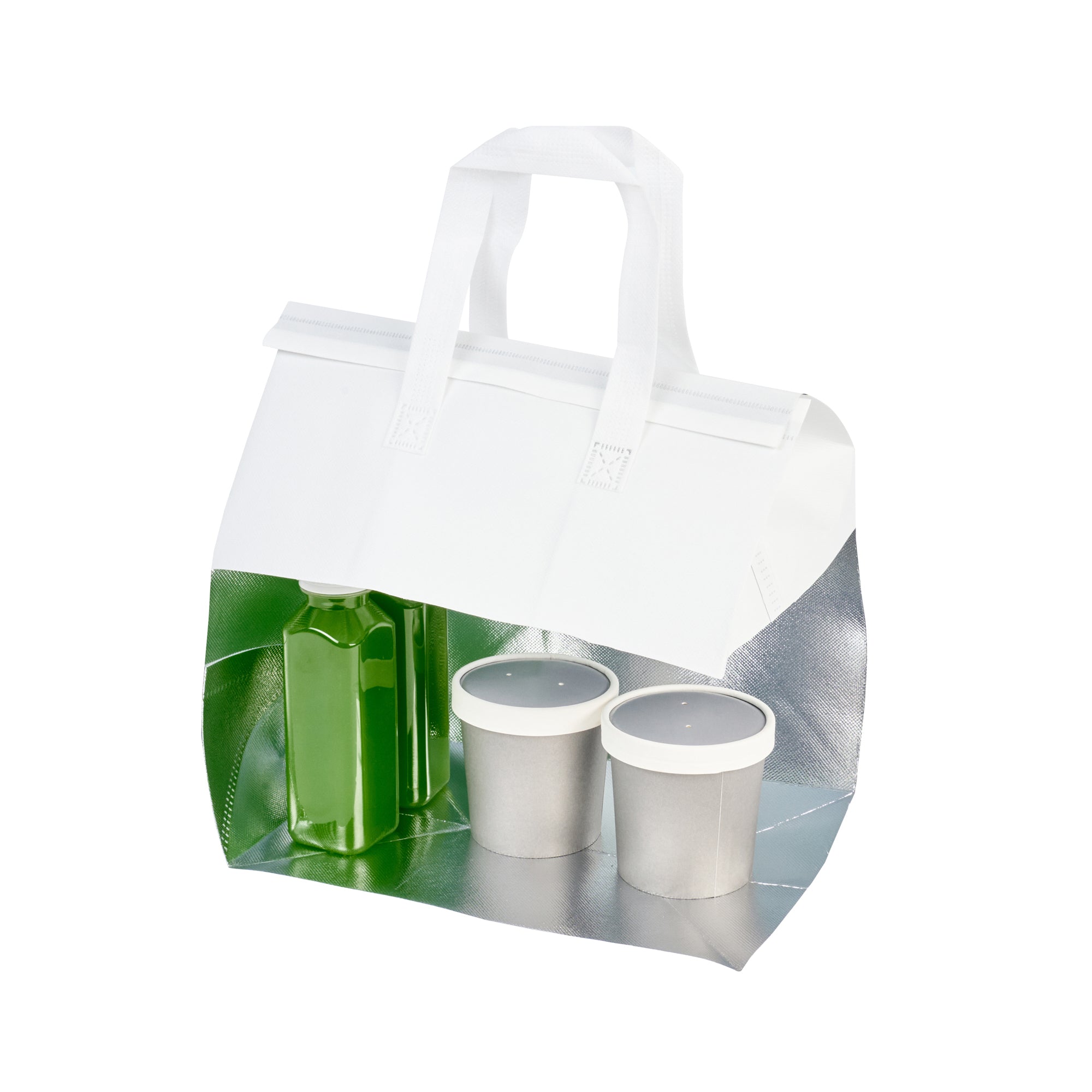 Premium White Insulated Takeout Food Delivery Bags - Tamper Evident, 11.75