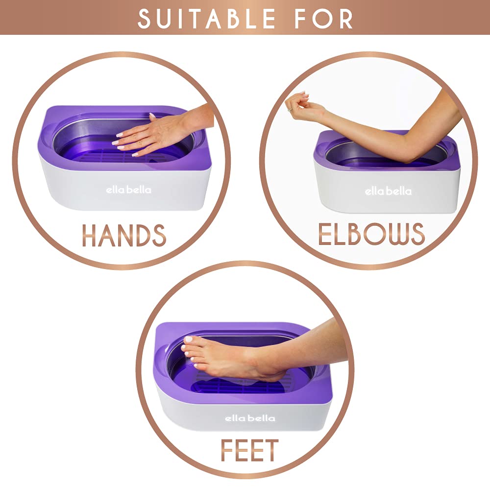 ELLA BELLA® Professional Paraffin Wax Machine Kit for Hands & Feet - Wax Warmer with Refills, Mitts & Booties - Hot Wax Therapy for Arthritis Pain Relief & Moisturizing Skin Care - Perfect for Home Spa & Nail Salon Use