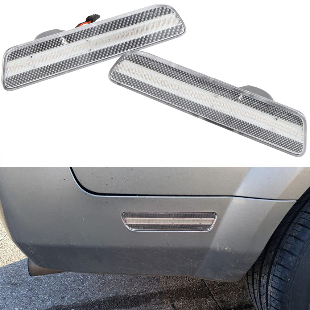 NJSBYL LED Side Marker Lights for Ford Mustang 2005-2009 - Red Rear Turn Signal Lamps with Clear Lens (Left/Right Pair) - Easy Installation & Durable Replacement for Enhanced Night Driving Safety