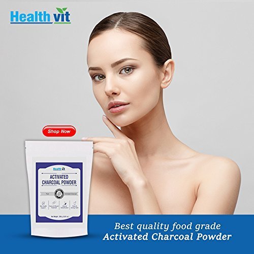 Healthvit Activated Charcoal Powder for Skin Care & Teeth Whitening | 100% Natural, Chemical-Free Detox | 250g | Perfect for Face Masks, Oral Care & Body Cleansing