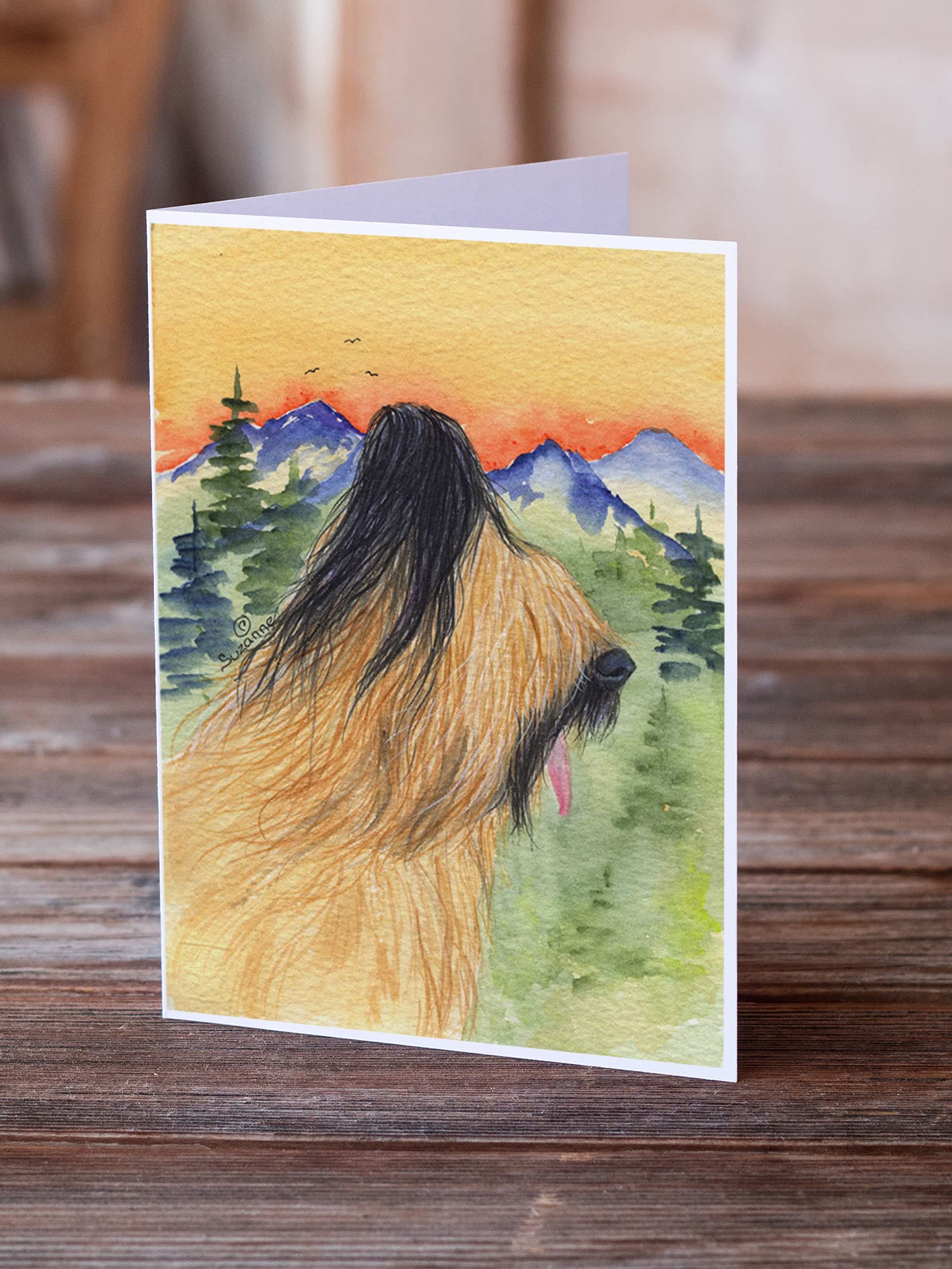 Briard Greeting Cards and Envelopes Set - Pack of 8 Blank A7 Size (5x7) Note Cards for All Occasions | Perfect for Birthdays, Thank You Notes & Special Events | Whimsical Dog Lover Stationery