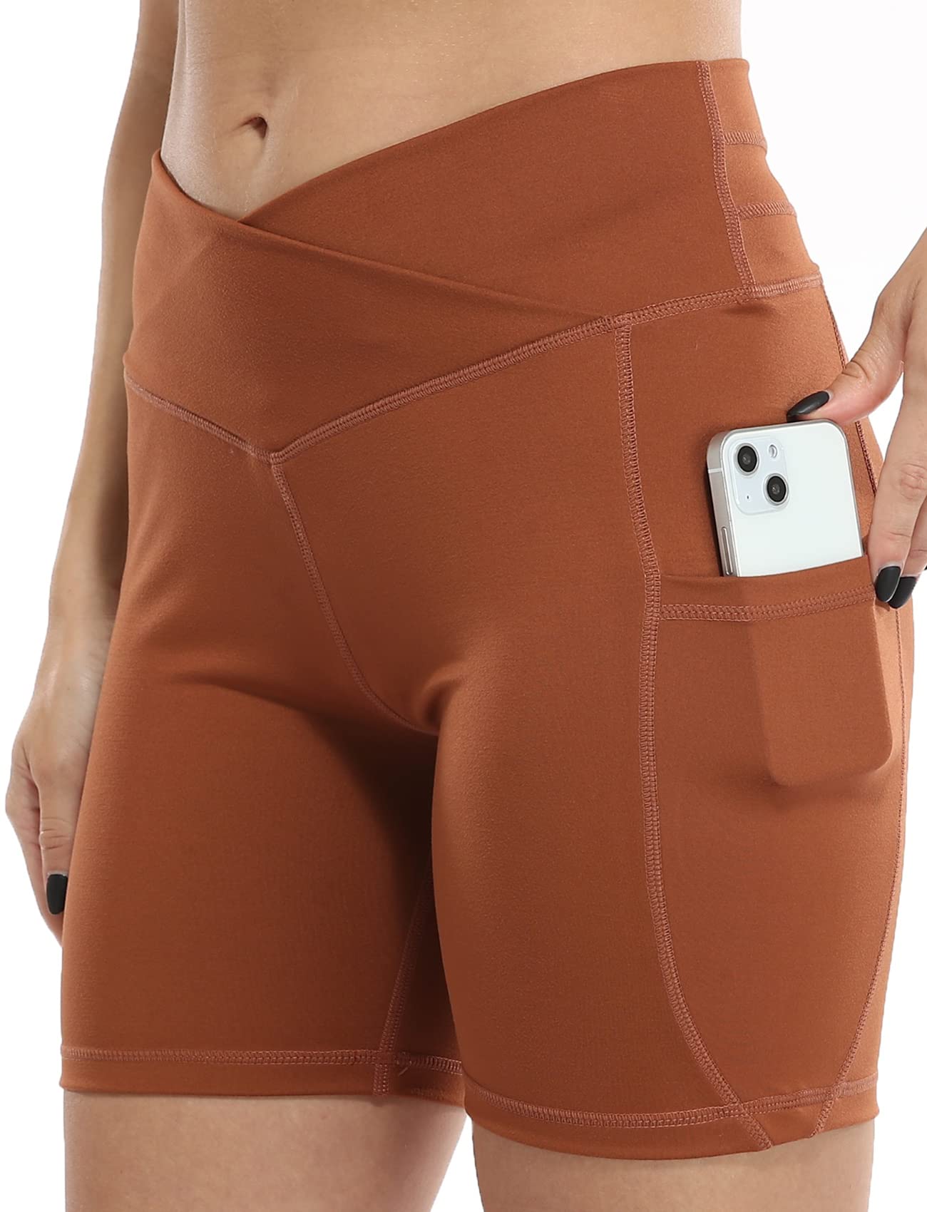 NIOENPT High Waist Yoga Shorts for Women - Tummy Control Workout Running Shorts with Deep Pockets - Perfect for Yoga, Gym, Running & Fitness Training