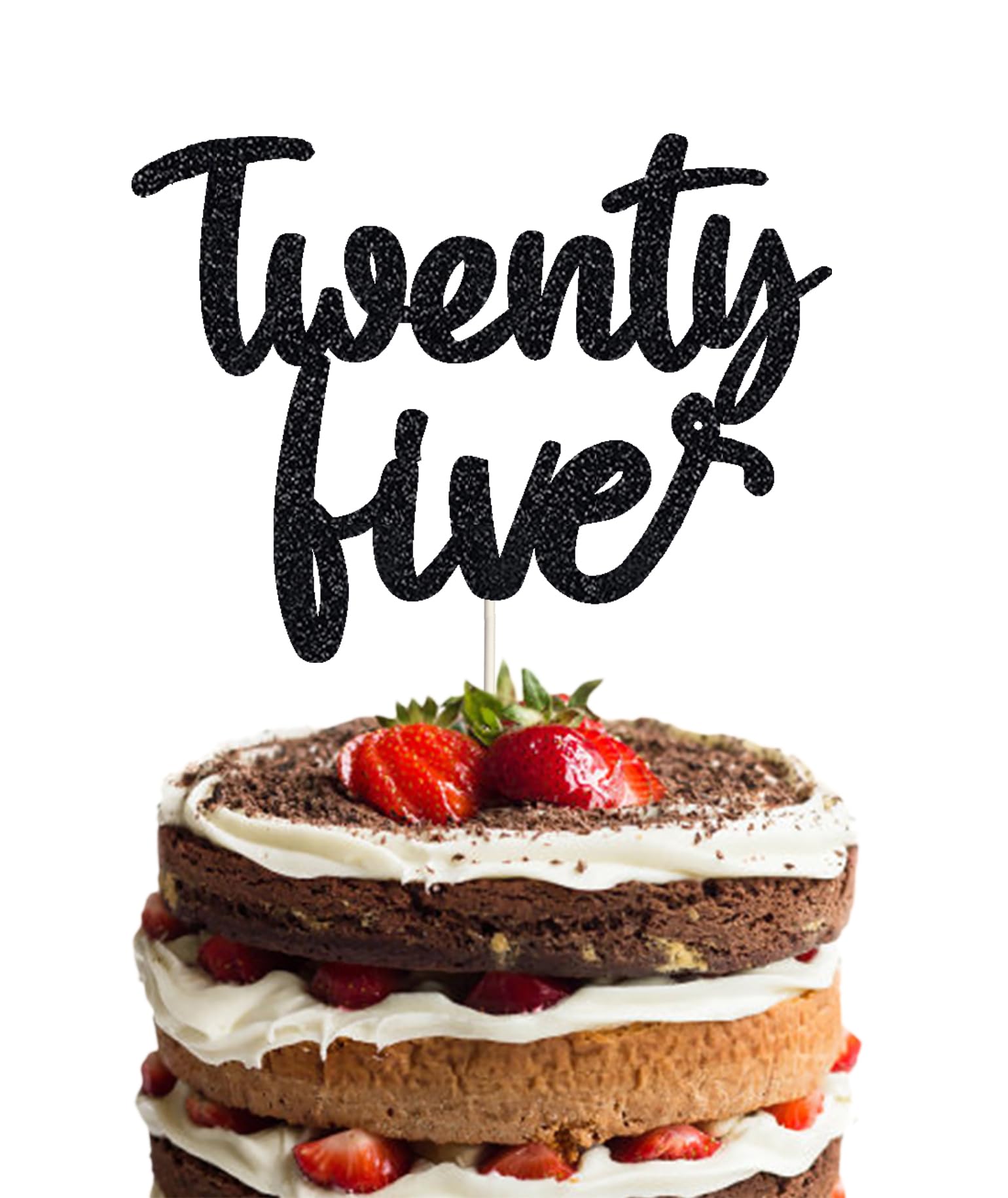 25th Birthday Cake Topper - Funny & Elegant Twenty Five Cake Decorations for Men & Women | Perfect for 25th Birthday Party Decorations, Anniversary Celebrations & Milestone Cakes