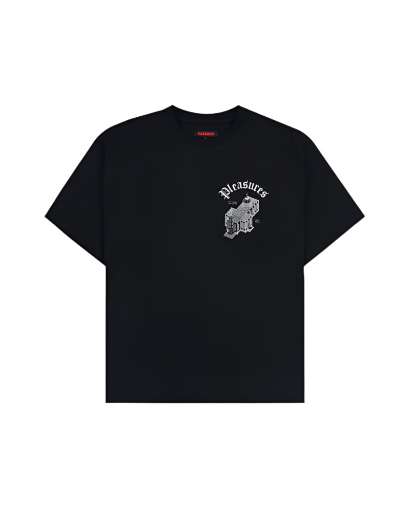 Premium Chapel Heavyweight Cotton T-Shirt for Men - Black | Comfortable Casual Wear for Everyday & Gym