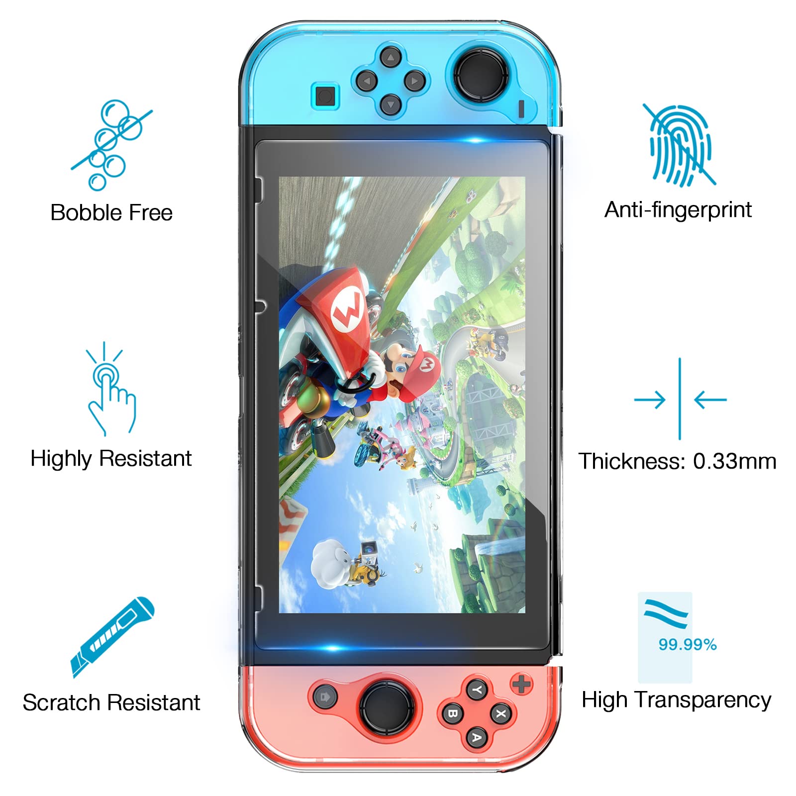 HEYSTOP 12-in-1 Nintendo Switch Accessories Bundle - Protective Carrying Case, Screen Protector, PlayStand, Joycon Grip & More (Black) - Perfect for Travel, Gaming Parties & Home Entertainment