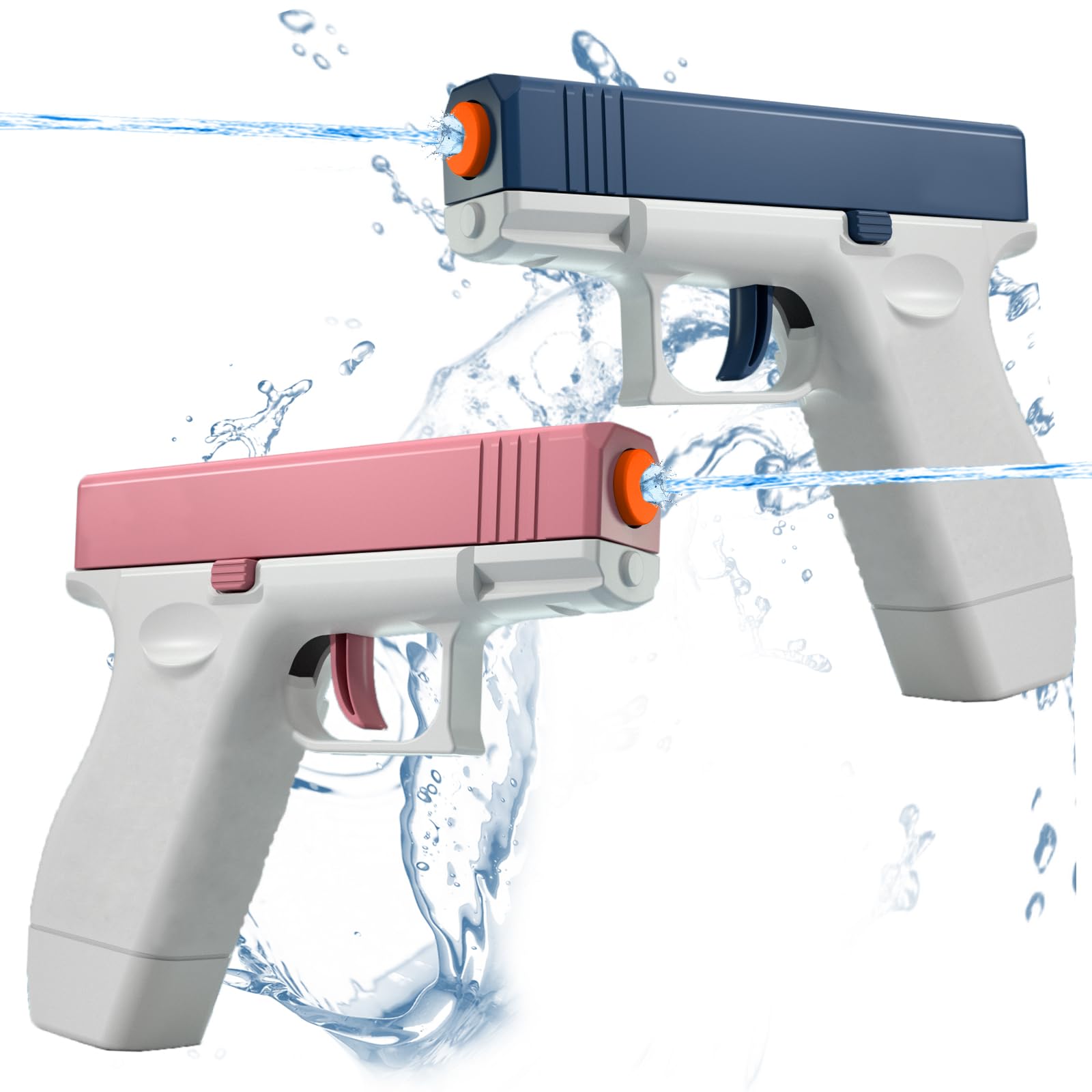 2 Pack Water Gun Squirt Guns for Kids - 100cc Capacity Mini Water Blaster Soaker Toy Pistols | Summer Outdoor Water Play Toys for Boys & Girls | Perfect for Pool, Beach, Backyard & Birthday Parties (Blue & Pink)