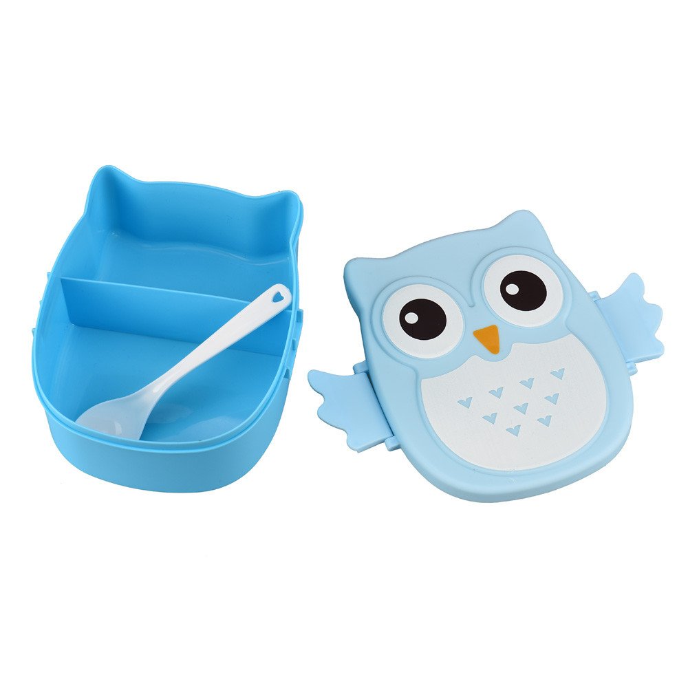 Cute Owl Lunch Box with Compartments - Airtight Food Storage Container for Kids & Students - Portable Bento Box for School, Picnics & Travel - Dry Food Storage Container for Snacks, Fruits & Meal Prep