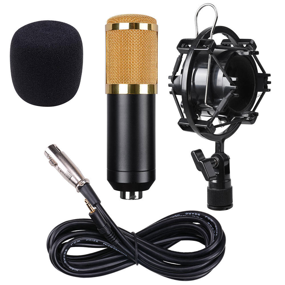 Professional BM800 Condenser Microphone Kit with Shock Mount - Studio Recording, Podcasting & Voice Over Equipment for Home Studio, Streaming & YouTube Content Creation