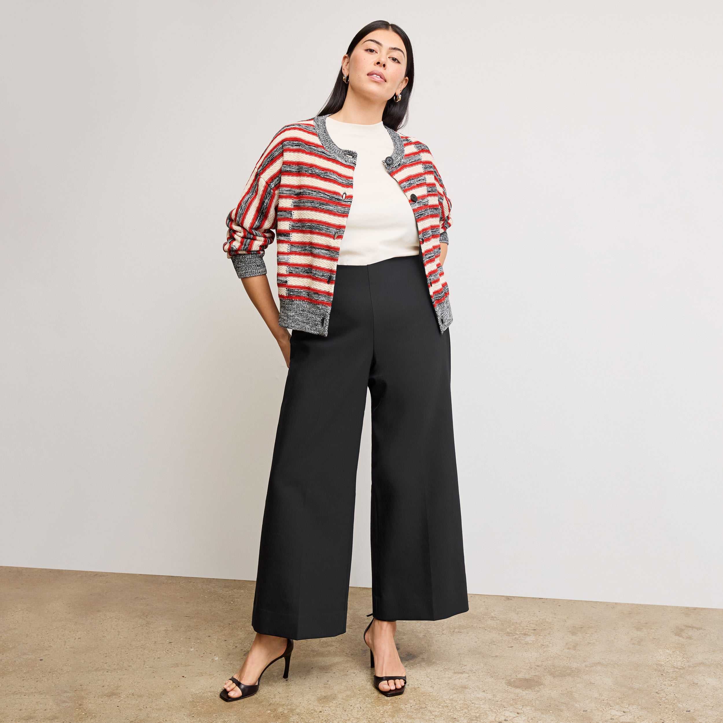 Adler Eco PowerStretch Stretch Culotte Pants for Women - Comfortable & Sustainable Black High-Waisted Trousers | Perfect for Yoga, Office & Casual Wear