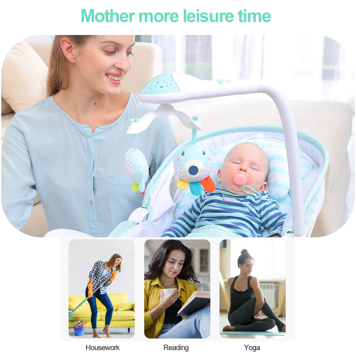 3-in-1 Baby Bouncer with Soothing Vibration & 3-Speed Adjustment - Convertible Sit-to-Lie Rocking Chair for Newborns, Infants & Toddlers - Perfect for Nursery, Playtime & Soothing Fussy Babies