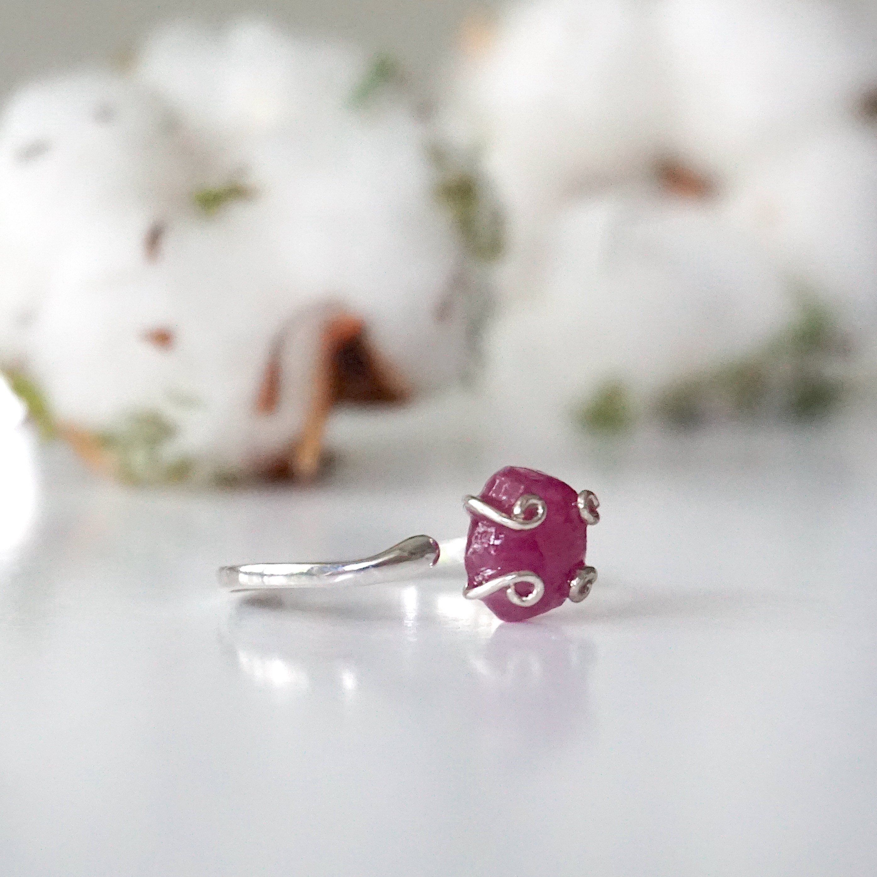 Natural Pink Ruby Ring for Women - Sterling Silver 925 Elegant Jewelry Gift for Birthday, Anniversary & Valentine's Day | Perfect for Evening Parties, Date Nights & Special Occasions