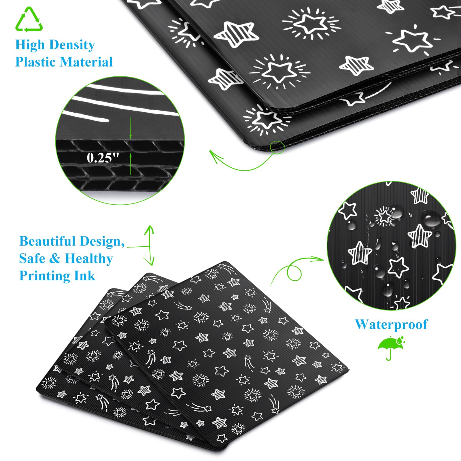 24-Pack Black Waterproof Plastic Desk Dividers for Students - Durable Study Carrel & Testing Privacy Shields - Easy to Clean Classroom Supplies for Teachers | Perfect for Exams, Study Sessions & Organized Learning Spaces