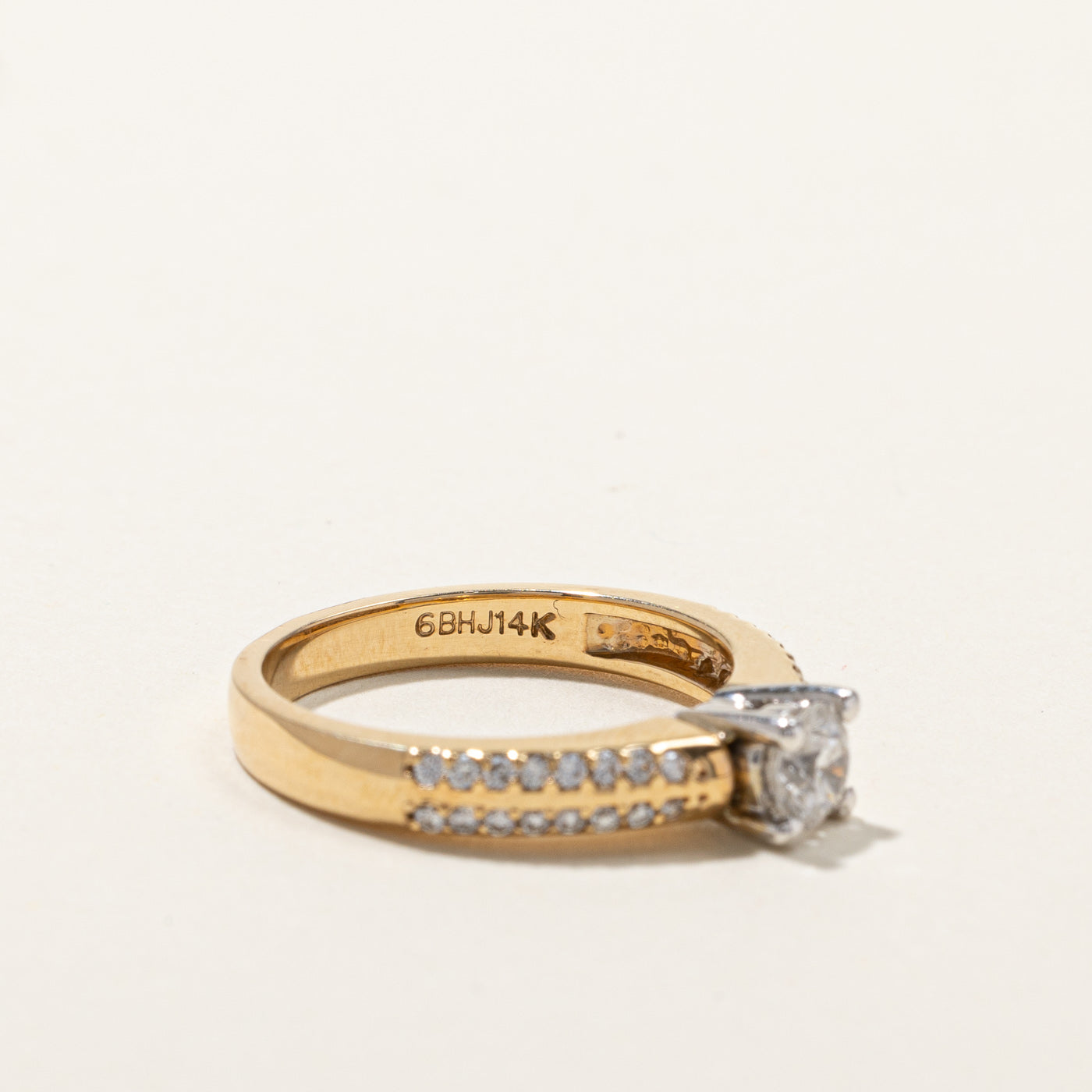 0.58ctw Solitaire Diamond Ring with Accent Stones - Size 6 | Elegant Engagement & Wedding Ring for Women | Perfect for Proposals, Anniversaries & Special Occasions
